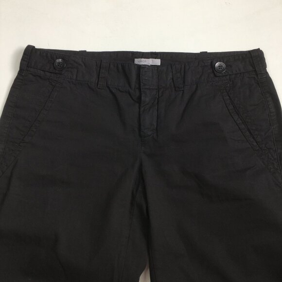 VINCE Black Wide Leg Waist Detail Logo Buttons Pant - Picture 5 of 10